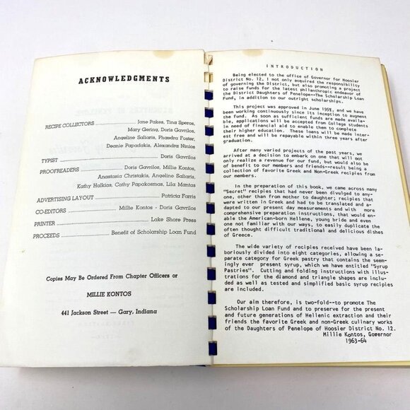 1964 Penelopian Culinary Favorites Greek Cookbook 1964 First Edition Vst Edition - Picture 3 of 11